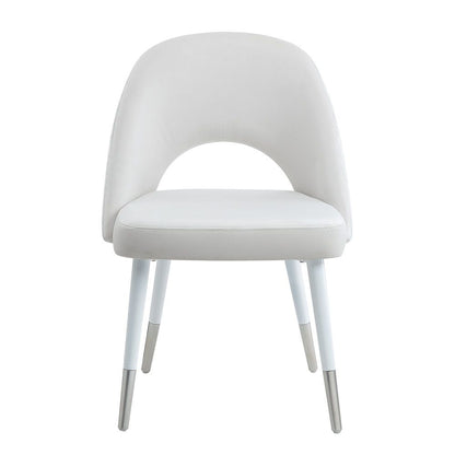 Zemirah - Side Chair (Set of 2) - White Velvet & White Gloss