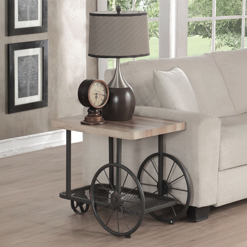Francie - End Table - Oak & Antique Gray