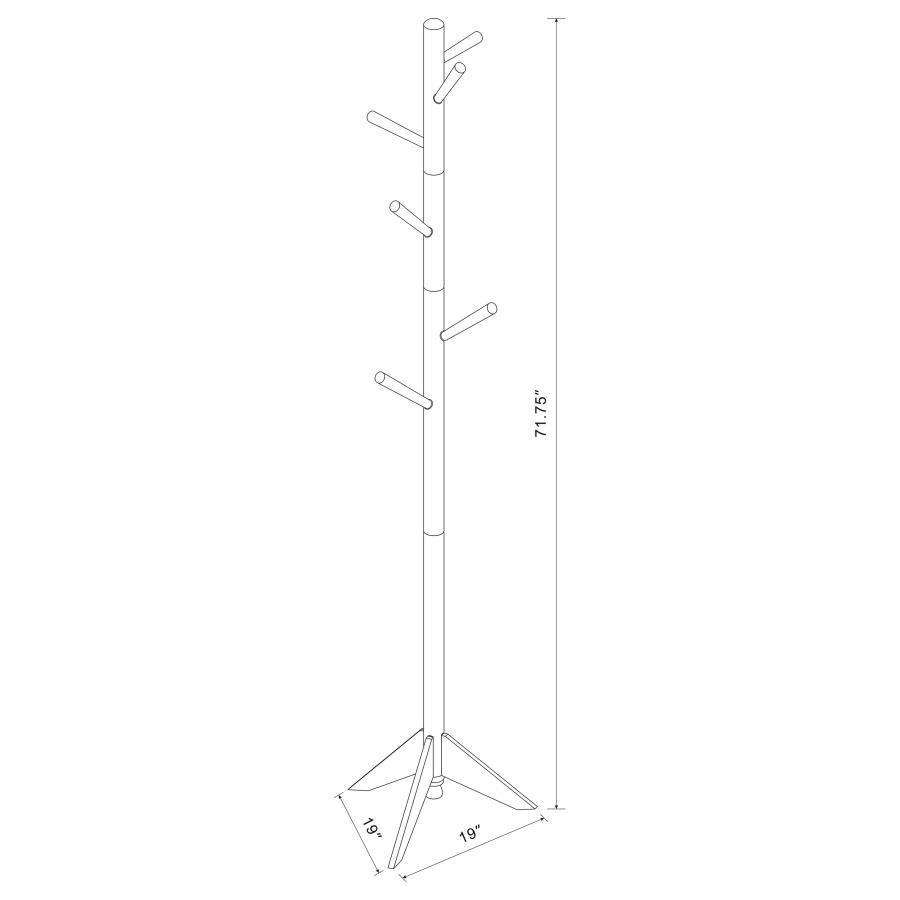 Devlin - 6 Hook Freestanding Wood Coat Rack Hat Hanger