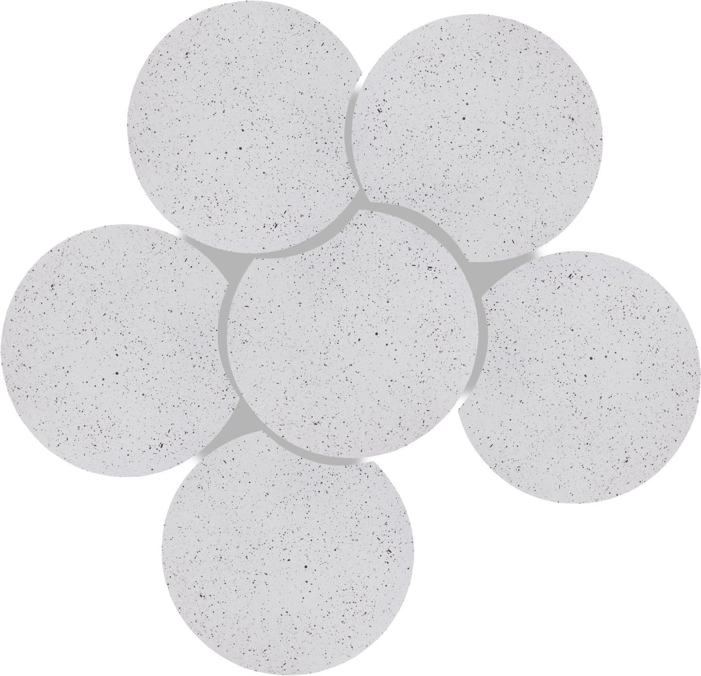 Dimple - 20" 6 Piece Modular Coffee Table - Terazzo Finish