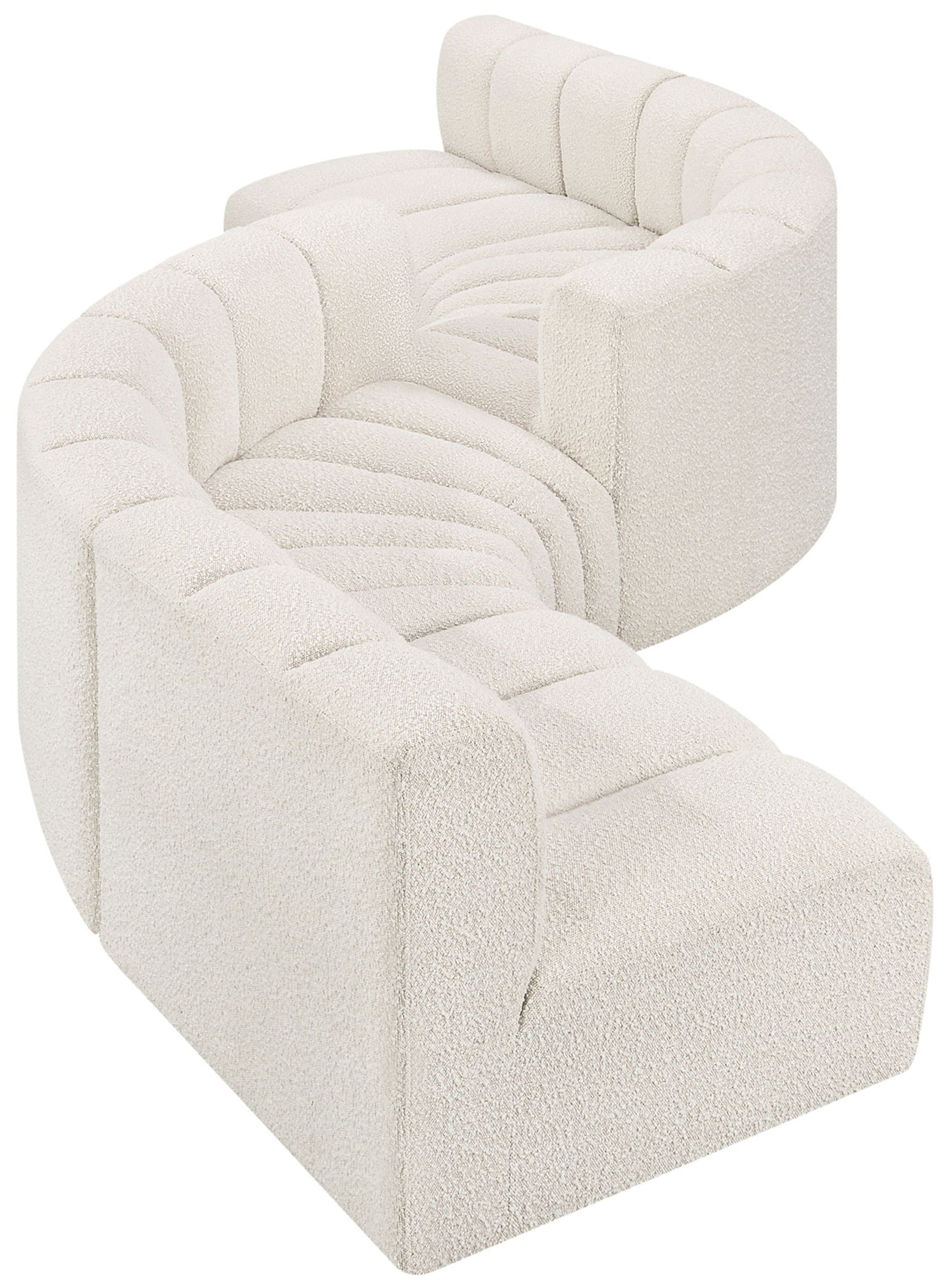 Arc - Boucle Fabric 6 Piece Modular Sofa - Black