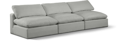 Comfy - Linen Modular Armless Sofa 3 Seats