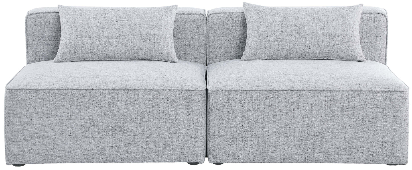 Cube - Linen Modular 2 Seat Armless Sofa