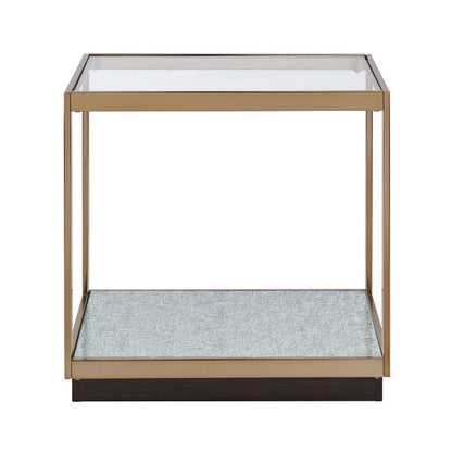 Kaia - End Table - Glass & Gold