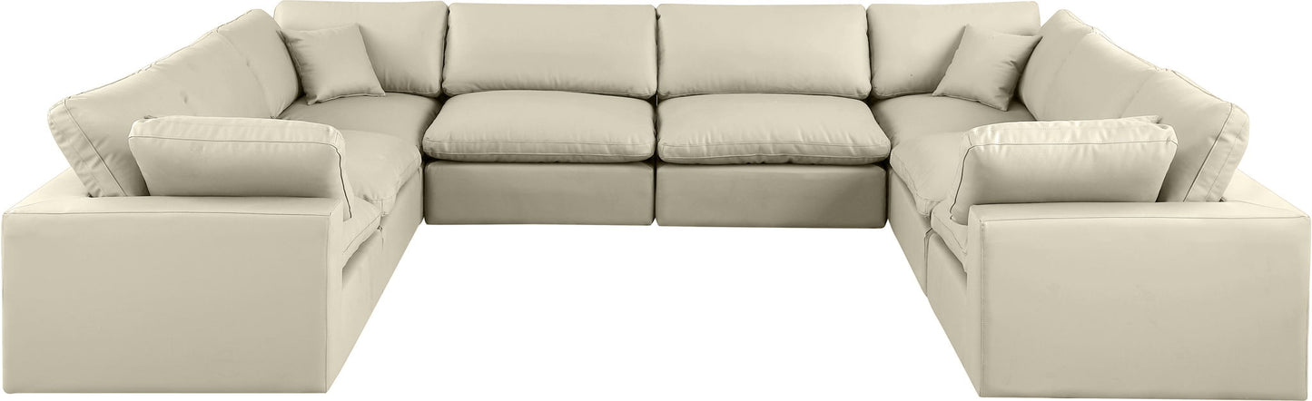 Comfy - 8 Piece Faux Leather Modular Sectional