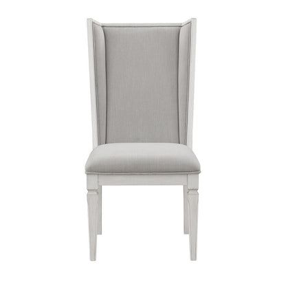 Katia - Hostess Chair (Set of 2) - Light Gray Linen & Weathered White