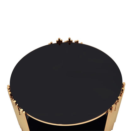 Tanquin - Coffee Table - Black Glass & Gold