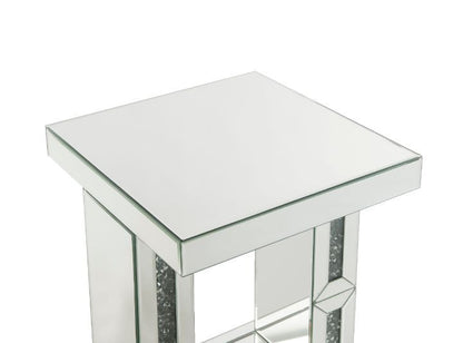 Noralie - 16" Accent Table - Mirrored & Faux Diamonds
