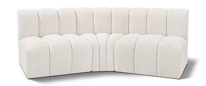 Arc - Boucle Fabric 3 Piece Modular Corner Sofa