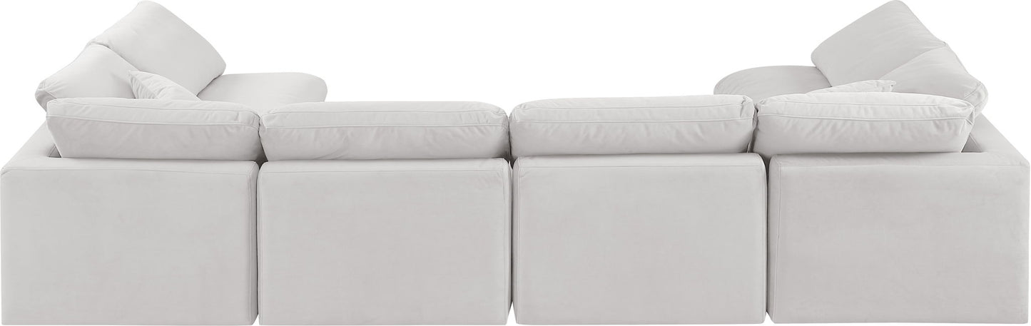 Indulge - Velvet 6 Piece Modular U-Shaped Sectional