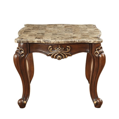 Shalisa - End Table - Marble Top & Walnut