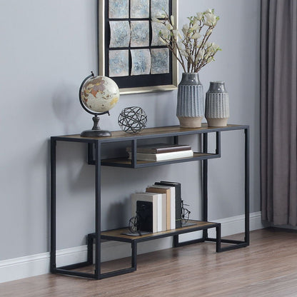 Idella - Sofa Table - Rustic Oak & Black