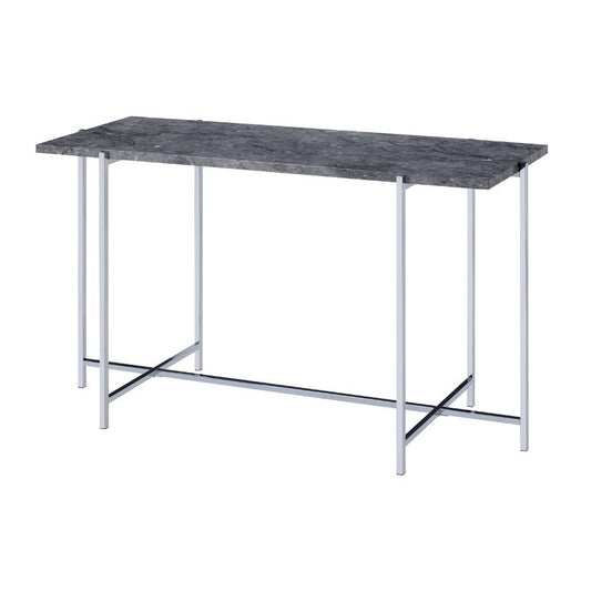 Adelae - Sofa Table - Faux Marble Top & Chrome