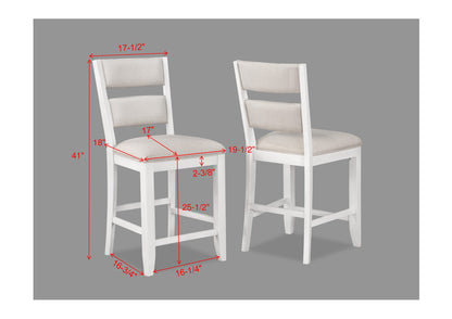 Wendy - Counter Height Chair (Set of 2) - White / Beige