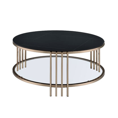 Zaidee - Coffee Table - Sintered Stone & Champagne