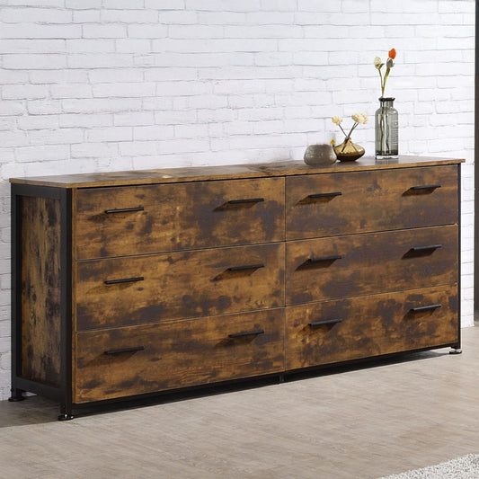 Juvanth - Dresser - Rustic Oak & Black