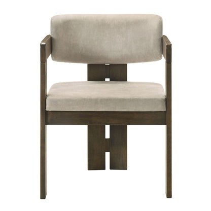 Destin - Side Chair - Light Gray Fabric & Walnut