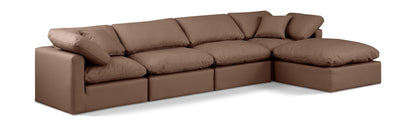 Indulge - Faux Leather 5 Piece Modular Sectional With Chaise