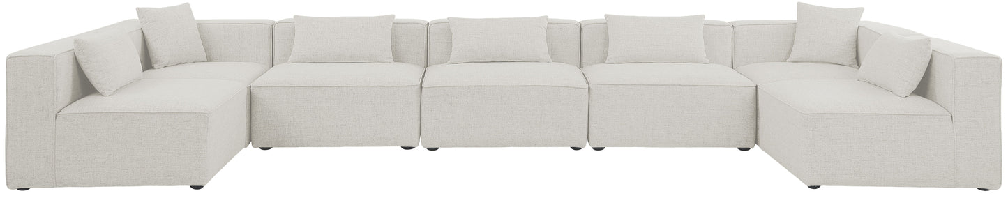 Cube - Linen 7 Piece Modular U-Shaped Sectional