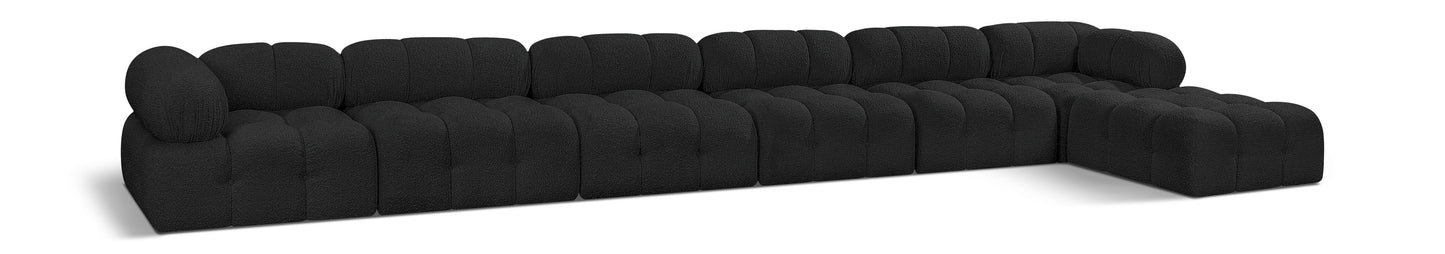Ames - 7 Piece Boucle Fabric Modular L-Shaped Sectional