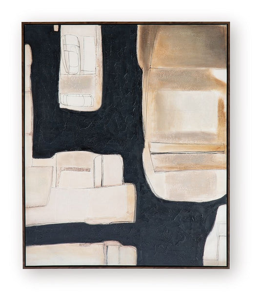 Feyville - Wall Art - Black / Brown / Cream