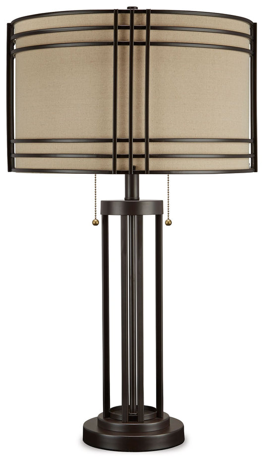 Hanswell - Metal Table Lamp  - Dark Brown