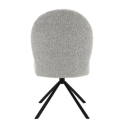Lawton - Side Chair With Swivel (Set of 2) - Gray Boucle & Black