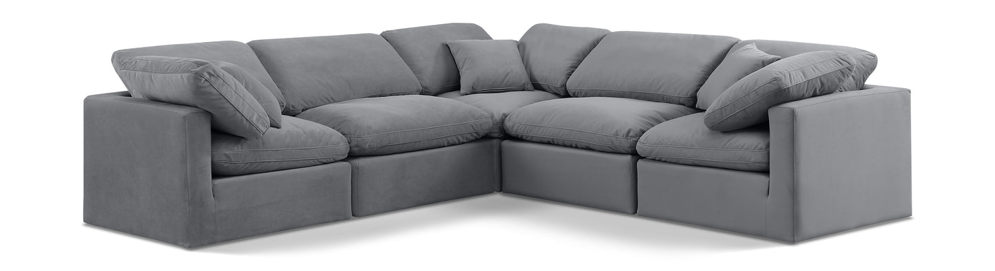 Indulge - Velvet 5 Piece Modular Corner Sectional