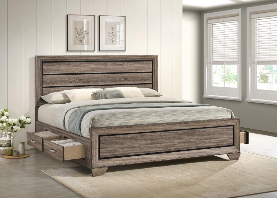 Kauffman - Wood Storage Panel Bed