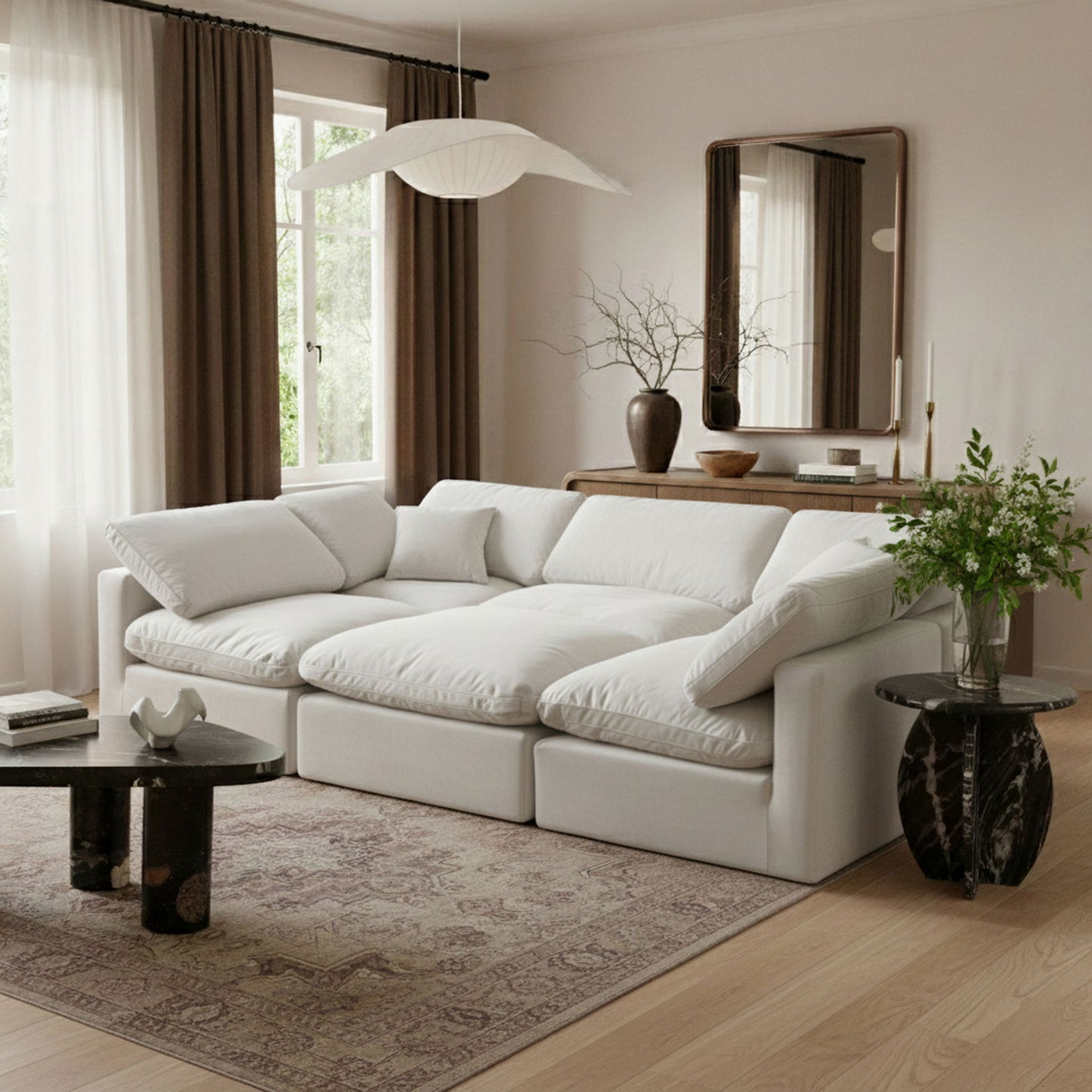 Indulge - Velvet 6 Piece Modular Sectional