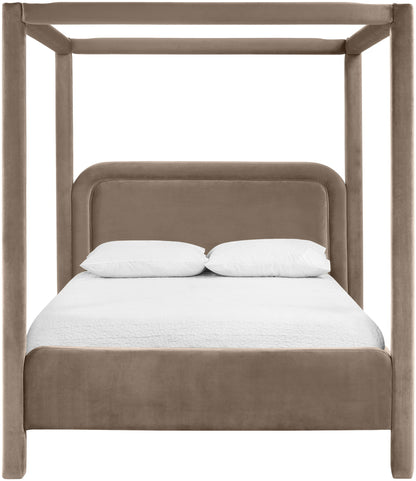 Salina - Velvet Upholstered Bed - Taupe