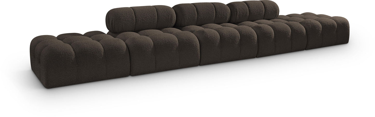 Ames - 5 Piece Boucle Upholstered Modular Sofa With 2 Armless Seats