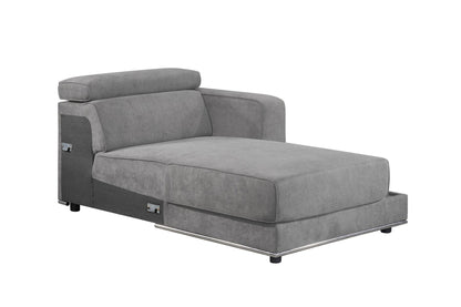 Alwin - Modular Rf Chaise - Dark Gray Fabric