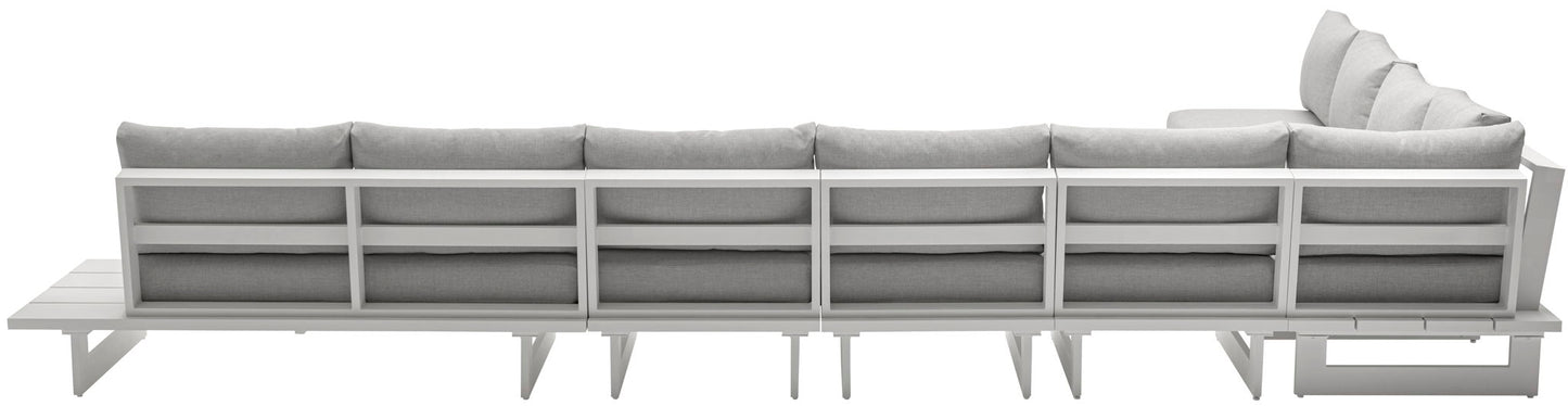 Maldives - 7 Piece Water Resistant Outdoor Patio Modular Sectional With White Base