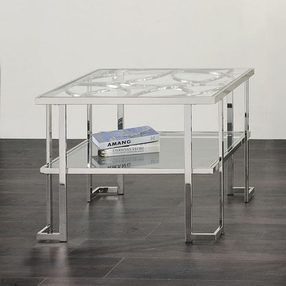 Kalan - End Table - Glass & Silver