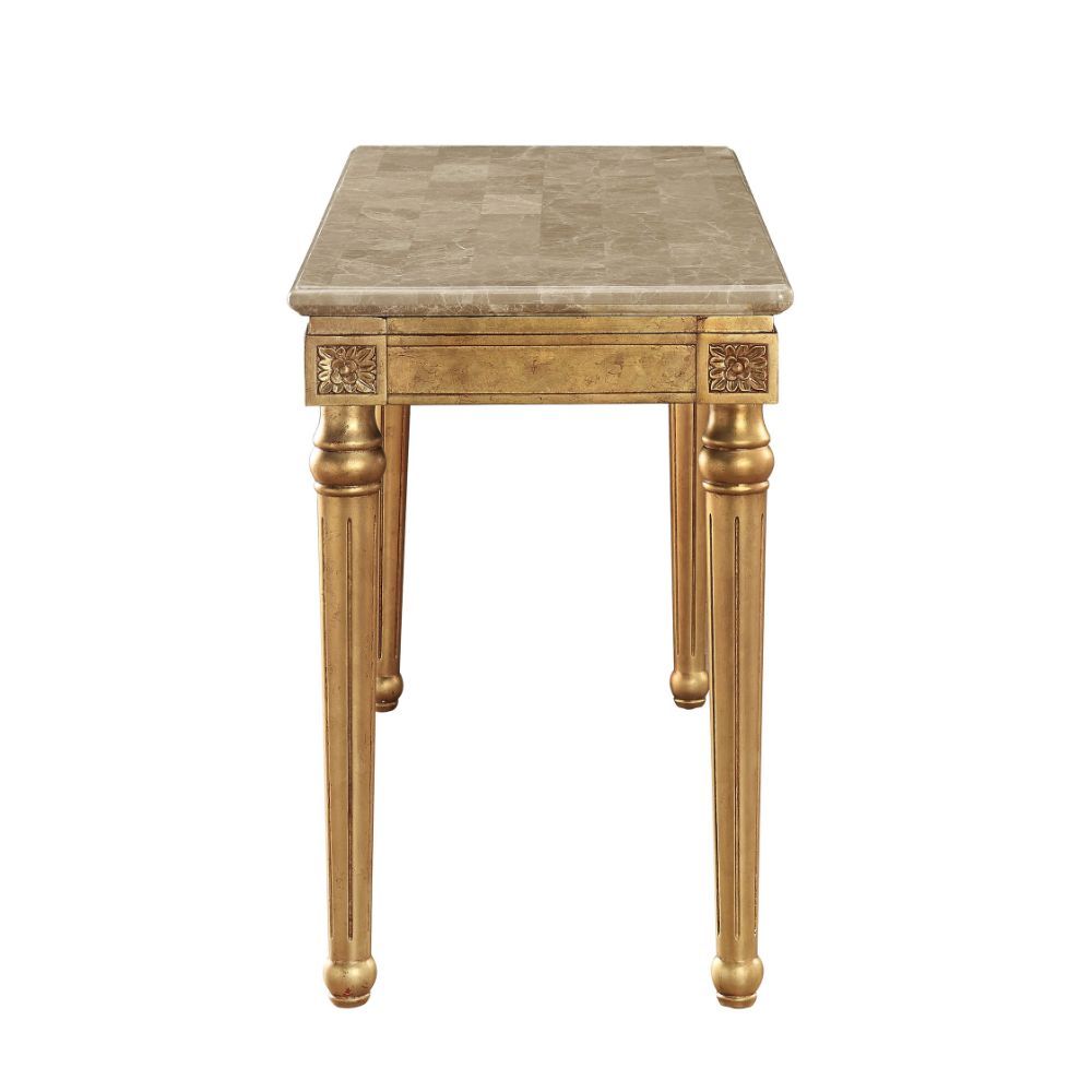 Daesha - Sofa Table - Marble Top & Antique Gold