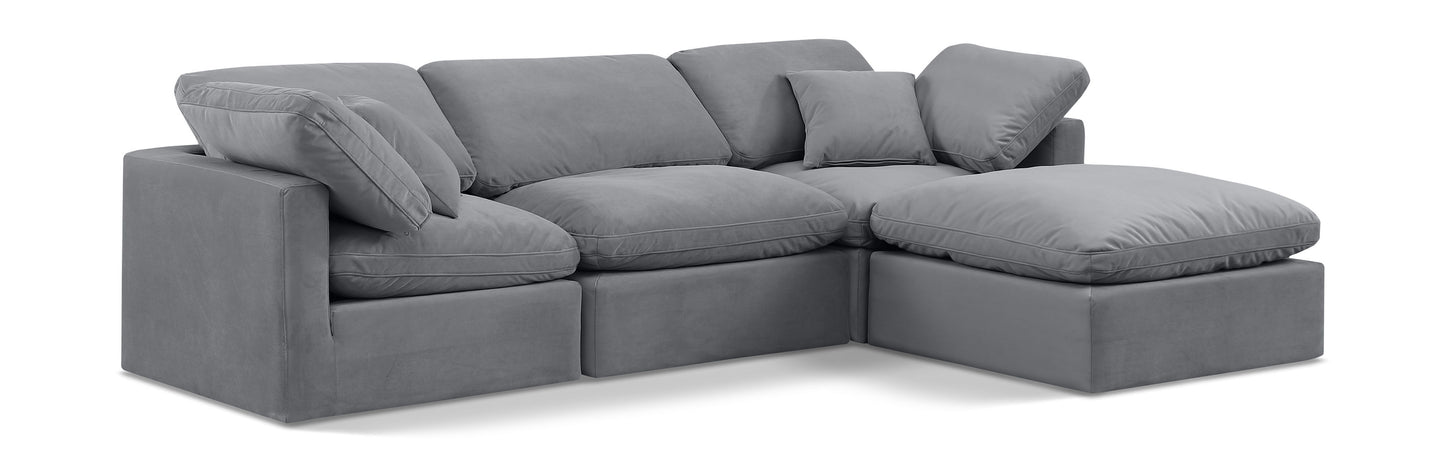 Indulge - Velvet 4 Piece Modular Sectional With Chaise