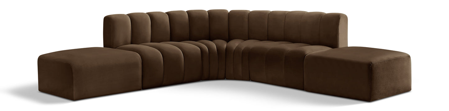 Arc - Velvet 6 Piece Corner Modular Sofa