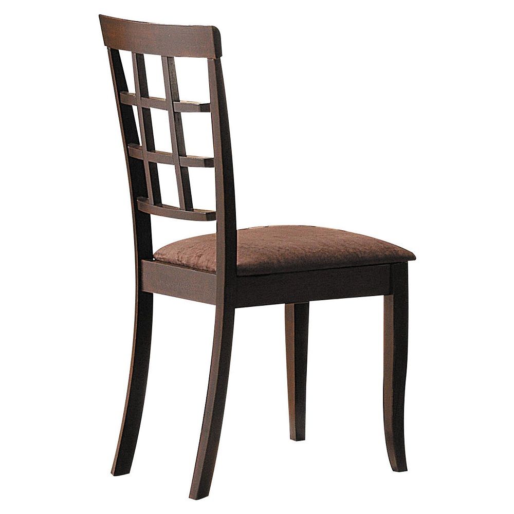 Cardiff - 18" Side Chair (Set of 2) - Dark Brown Microfiber & Espresso