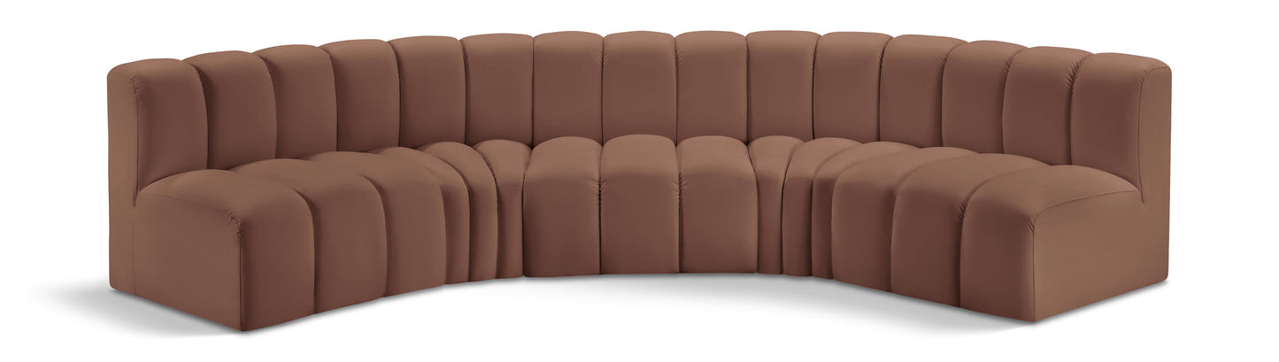 Arc - Faux Leather 5 Piece U-Shaped Modular Sofa