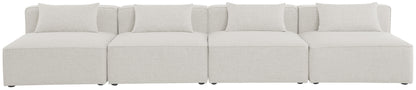 Cube - Linen Modular 4 Seat Armless Sofa