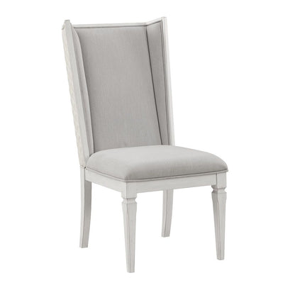 Katia - Hostess Chair (Set of 2) - Light Gray Linen & Weathered White