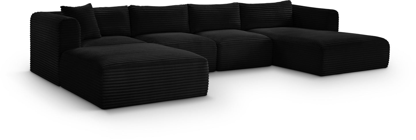 Shaggy - 5 Piece Modular Sectional With Chaise And Ottoman