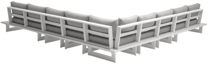 Maldives - 7 Piece Water Resistant Outdoor Patio Modular Sectional With White Base